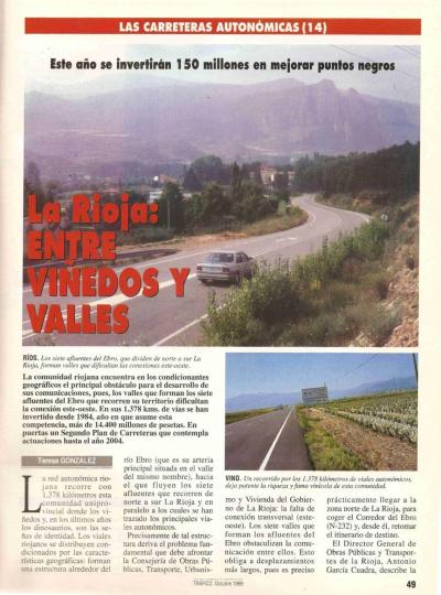 Revista Tráfico, nº 119 (octubre de 1996). Carreteras autonómicas. La Rioja: entre viñedos y valles