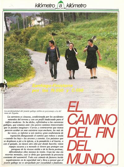 Revista Tráfico, nº 14 (septiembre de 1986). Kilómetro y kilómetro: Santiago-Finisterre (N-550 y C-550). El camino del fin del mundo