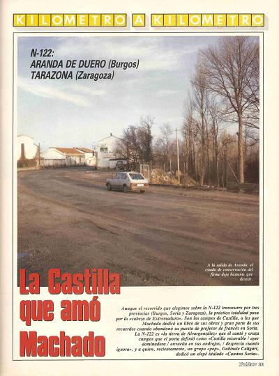 Revista Tráfico, nº 53 (marzo de 1990). Kilómetro y kilómetro: Aranda de Duero-Tarazona (N-122). La Castilla que amó Machado